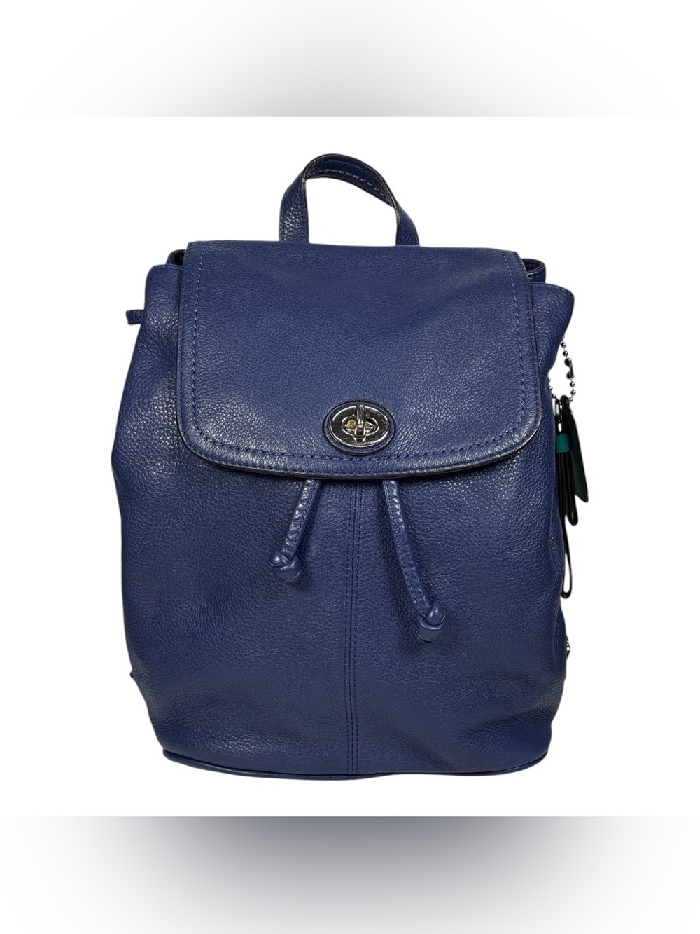 Coach Park Periwinkle Blue Pebbled Leather Small Backpack w/ Turnlock F24385
